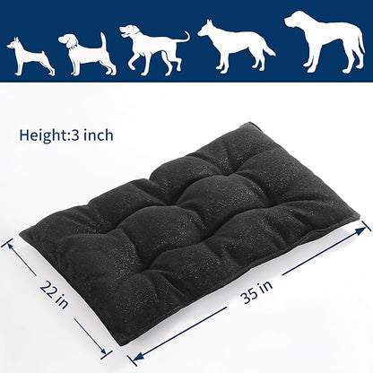 MABOZOO Chew Proof Indestructible Dog Beds for Aggressive Chewers,Durable Dog Crate Pad,Washable Tough Pet Mats for Kennel,Black,Small 17x23 in