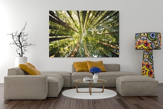 Nature Wall Art Prints - Ocean Forest Mountain Lake Canvas Landscapes - Small to Extra Large Living Room Bedroom Kitchen Bathroom Décor (Serenity in the Forest, 28L" x 41W")