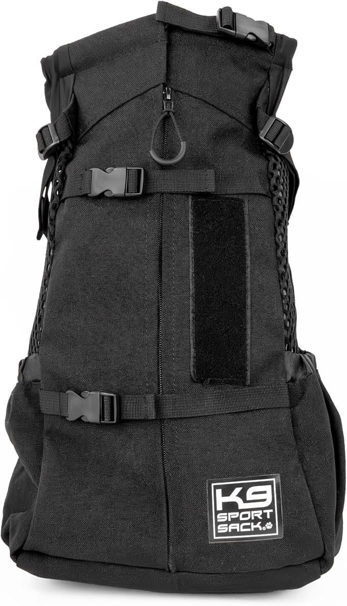 K9 Sport Sack Air 2 - Large, Jet Black - Ideal for Dogs with 20-22” Back Length - Durable, Breathable Backpack-Style Carrier - Perfect for Walks, Short Hikes &amp; Public Transportation