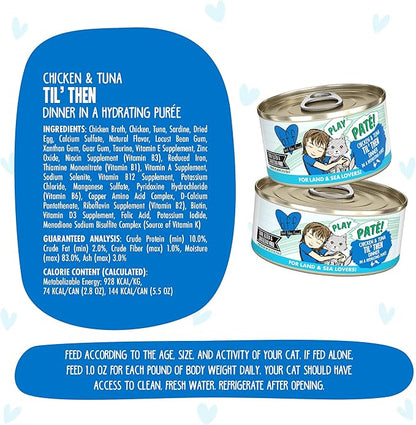Weruva B.F.F. Play - Best Feline Friend Paté Lovers, Aw Yeah!, Chicken &amp; Tuna Til&
