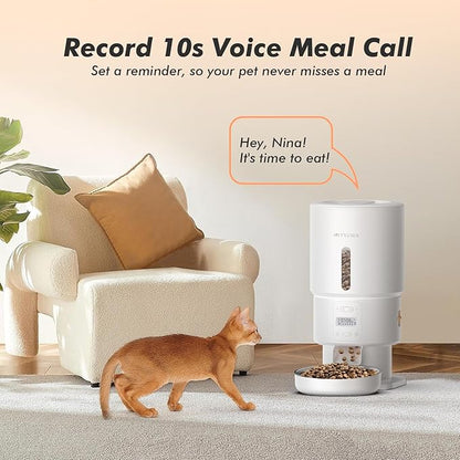 Automatic Cat Feeder - 5L Anti-Clog Cat Food Dispenser with Freshness Preservation, 1-6 Meals/Day, Programmable Portions, 10s Voice, 180-Day Battery Life, Auto Pet Feeder for Multi Cats &amp; Dogs