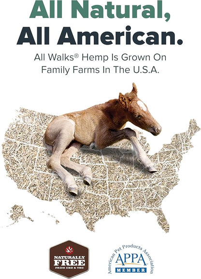 All Walks 150 Liter(30 lbs) Hemp Bedding for Chicken Coops, Hampters, Ducks, and Turkeys - 100% Natural, Superior Odor Control, Biodegradable Pet Bedding, Dust-Free - Made in USA