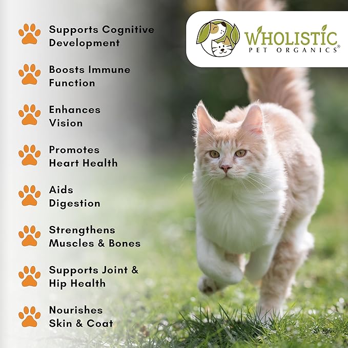 Wholistic Pet Organics Feline Complete Organic Pumpkin - 8 Oz - Multivitamin &amp; Probiotic Powder for Cats - Natural Cat Food &amp; Digestive Support
