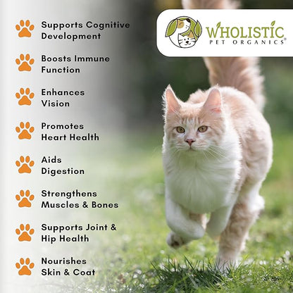 Wholistic Pet Organics Feline Complete Organic Pumpkin - 8 Oz - Multivitamin &amp; Probiotic Powder for Cats - Natural Cat Food &amp; Digestive Support