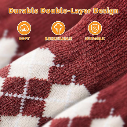 LOOBANI Dog Socks to Prevent Licking Paws - Dog Socks for Hardwood Floors Anti Slip for Traction Control - Dog Grippy Socks for Senior Dog Small Medium Large Dogs on Tile Floors, Red M