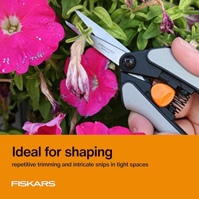 Fiskars 15pc Micro-Tip Pruning Snip Set, Precision Stainless Steel Blades, Softgrip Handles for Deadheading, Trimming &amp; Shaping Small Plants