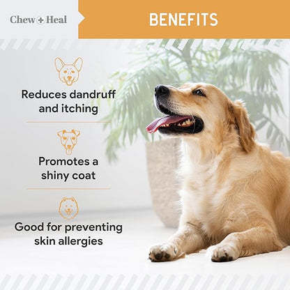 Wild Caught Omega 3 Fish Oil for Dogs - 300mg Mini Softgel Capsules for Healthy Skin and Coat - 360 Dog Fish Oil Pills for Shedding, Dry Itching Skin, and Hot Spots (2 Packs of 180)