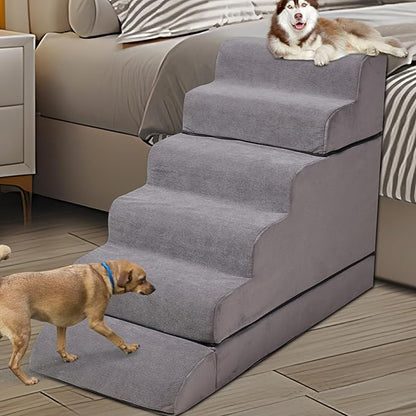24-30inches High Dog Stairs &amp; Steps for High Beds Tall, LitaiL 29inch 6 Steps Pet Stairs/Steps for High Beds Large Dogs, Non-Slip Dog Ramps for Small Dogs, for Older Cats
