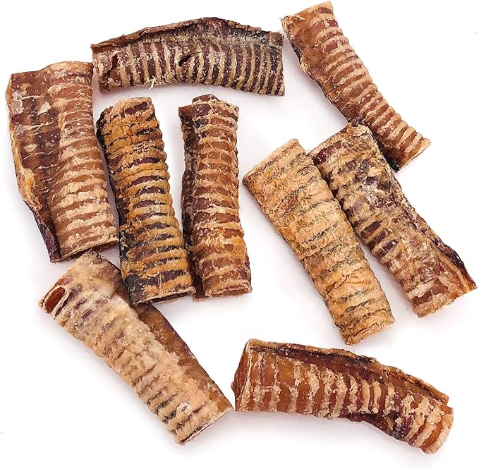 ValueBull Beef Trachea, Premium 5-6 Inch, 100 Count Bulk Pack - Natural Angus Dog Chews with Glucosamine, Chondroitin &amp; Amino Acids