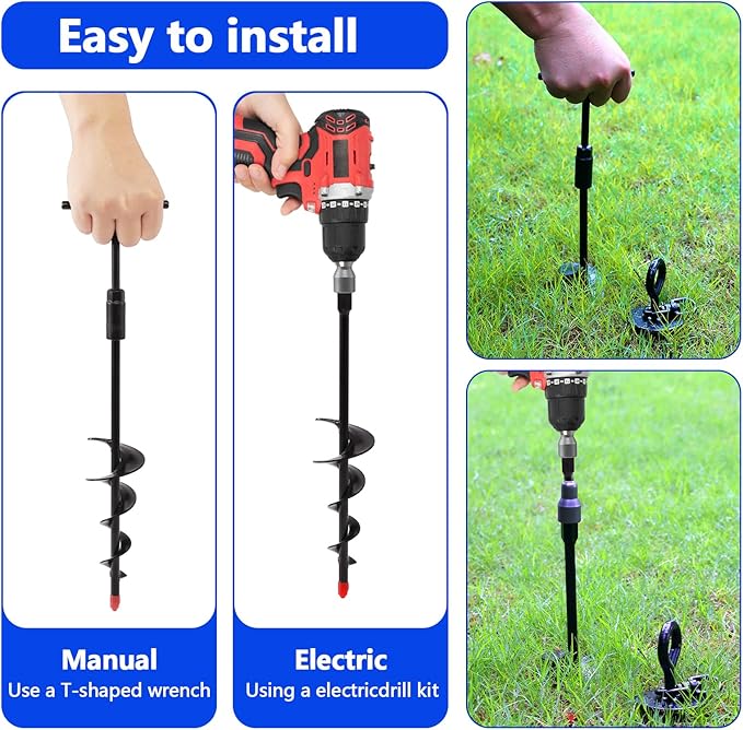 Heavy Duty Dog Tie Out Cable and Stake,16FT Rust Proof Dog Leads Tether for Yard with Swivel Hook,360°Swivel Spiral Dog Stake&amp;Chain Up to 200 lbs,Removable Ground Anchor for Outdoor Beach Camping