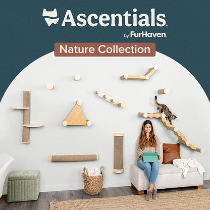 Cat Climbing Wall System – Modern Floating Shelves &amp; Perches for Cats - Sunrise Steps | Ascentials by FurHaven