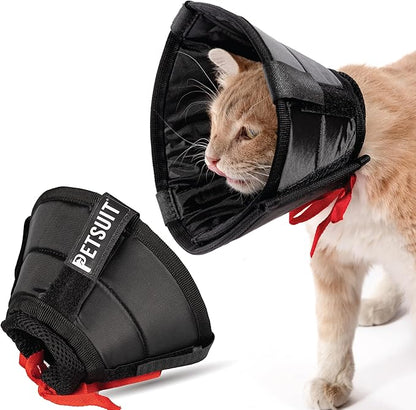 Cat Cone Collar - Soft Adjustable Cat Elizabethan Healing Collar – Lightweight Wound‑Protection Neck Cone for Licking/Biting Prevention, Fits Neck 6.5″–10.5″, Ideal Post‑Surgery &amp; Injury Care