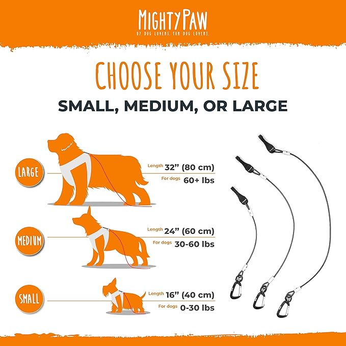 Mighty Paw Dog Seat Belt Vehicle - Chew-Proof Dog Belt - Great for Teething Puppies - Latch Bar Attachment Like Child&