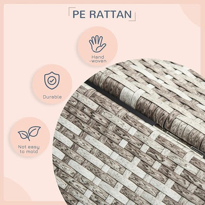 PawHut Wicker Dog House Outdoor with Canopy, Rattan Dog Bed with Water-Resistant Cushion, Raised Dog Bed for Small, Medium Dogs up to 66 lbs, 19.75" in Length, Gradient Gray Wicker &amp; Cushion