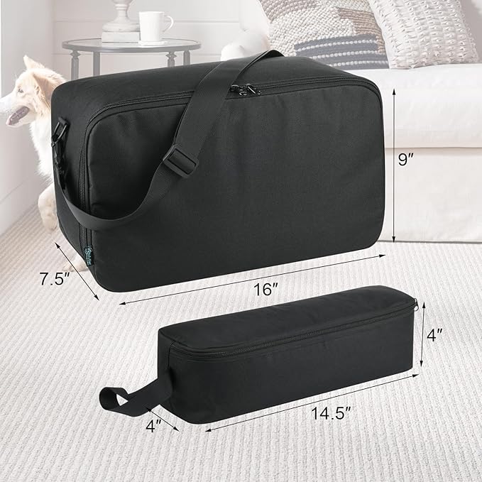 Beautyflier Pet Grooming Supplies Organizer, Protective Tote Bag Case for Pet Grooming Kit &amp; Vacuum Suction Dogs Cats Hair, Travel Pouch Bag for Pet Dog Grooming Vacuum Kit, Bag Only (Black)