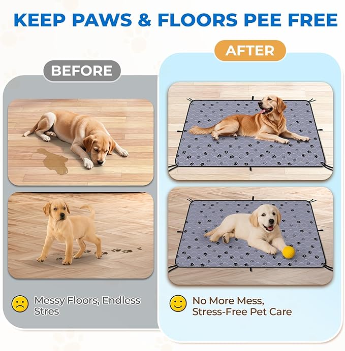 Fostanfly Non-Slip Washable Pee Pads for Dogs, 2 Pack 48&