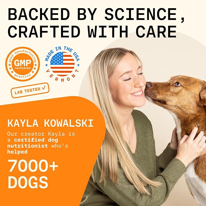 5-in-1 Dog Probiotic Powder – 100% Natural Gut Health Support with Prebiotics, Postbiotics &amp; Enzymes – Crafted by Dog Nutritionist Kayla Kowalski, Made in USA – 30 Scoops