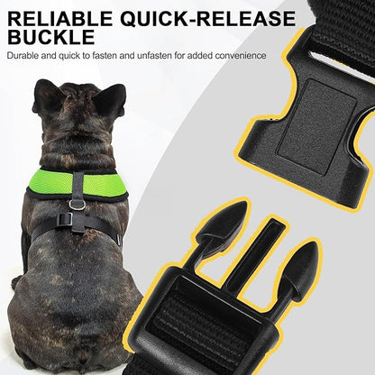 BINGPET No Pull Dog Harness,Soft Mesh Breathable All Weather Vest Harness,Safety Protection Design Durable Adjustable Step-in Easy Walk Dog Harness for Small Medium Large Dogs(Green,M)