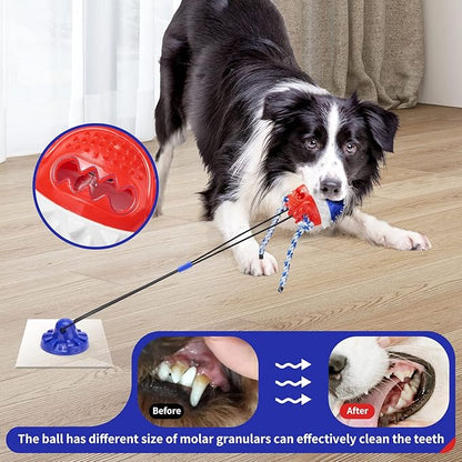 Interactive Dog Toys - Aggressive Chewer Suction Cup Tug of War, Indestructible Puzzle Toys &amp; Treat Dispensing Ball for Dog Enrichment