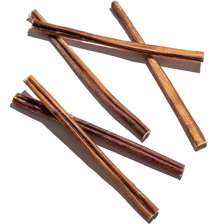 Jack&amp;Pup 12 Inch Bully Sticks for Large Dogs | Thick Odor Free Bully Sticks (3 Pack) Long Lasting Bully Sticks for Dogs