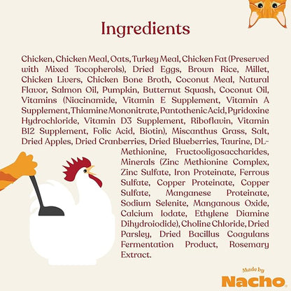 Made by Nacho Kitten Dry Kibble Infused with Bone Broth, Healthy High Protein Cat Food, Cage-Free Chicken and Chicken Liver, 2lb Bag