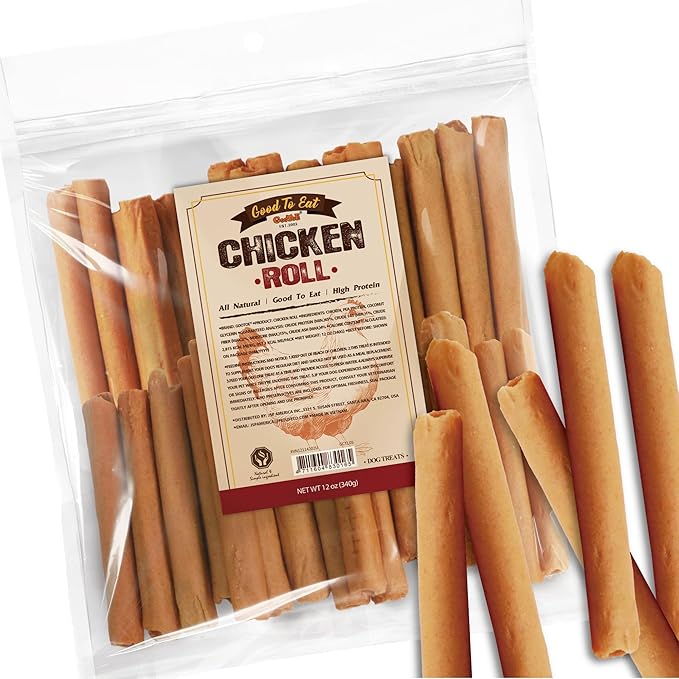 Gootoe Chicken Dog Treats – Chicken Roll 12oz – All Natural, Grain-Free, Low Fat, Premium Training Chews, Healthy &amp; Easily Digestible