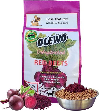 Olewo Original Red Beets for Dogs – Natural Dog Anti Itch, Dog Food Topper, Skin &amp; Coat Support – Dehydrated Vegetables for Dogs, Dog Supplements &amp; Vitamins, Toppers for Dogs, Fiber for Dogs, 5.5 lbs
