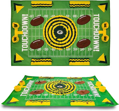 NFL Green Bay Packers Dog Snuffle Mat – Interactive Pet Slow Feeder, Football Field Design Food Puzzle Toy for Dogs &amp; Cats, Foraging Activity Mat for Smarter Feeding