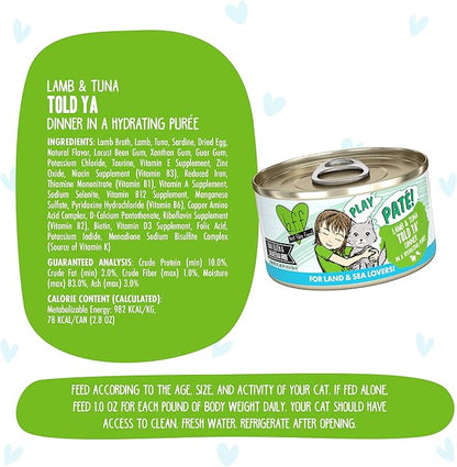 Weruva B.F.F. Play - Best Feline Friend Paté Lovers, Aw Yeah!, Lamb &amp; Tuna Told Ya&
