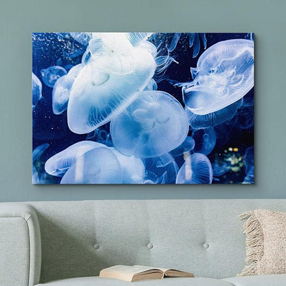 wall26 Canvas Print Wall Art Translucent X-Ray Tropical Ocean Jellyfish Nature Animals Photography Realism Rustic Scenic Landscape Wilderness Earth for Living Room, Bedroom, Office - 16"x24"