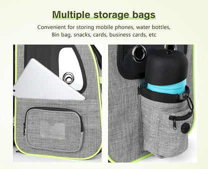 Pecute Pet Carrier Backpack, Cat Backpack Carrier, Expandable with Breathable Mesh for Small Dogs Cats Puppies, Dog Backpack Carrier for Hiking Travel Camping Outdoor, Hold Pets Up to 18 Lbs