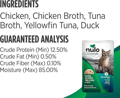 Nulo Freestyle Cat &amp; Kitten Wet Cat Food Pouch, Premium All Natural Grain-Free Soft Cat Food Topper with Amino Acids for Heart Health and High Animal-Based Protein