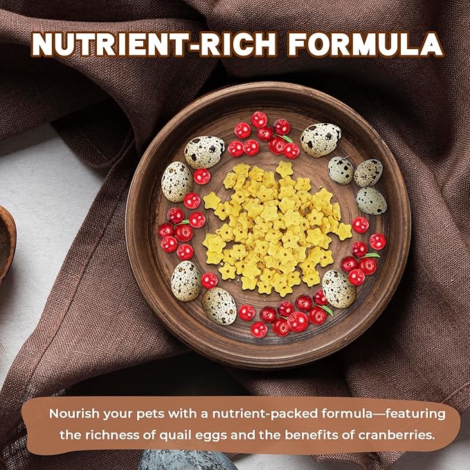 Freeze Dried Quail Egg Yolk &amp; Cranberry Cube Cat &amp; Dog Treats Biscuits, Dehydrated Healthy Tasty Snack for Training 2.5 Ounce