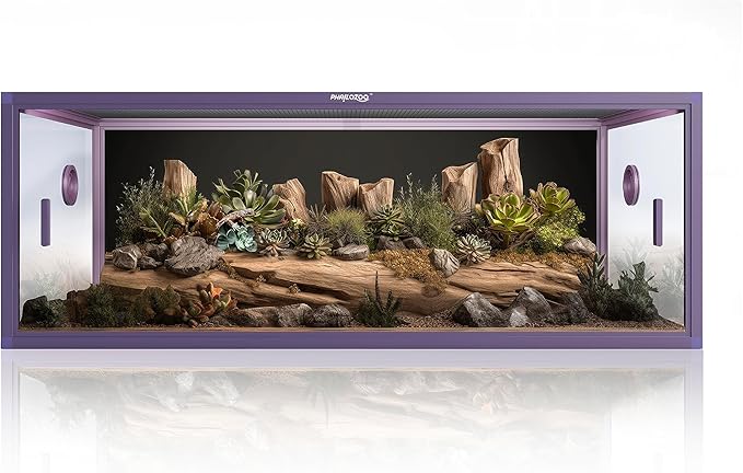 85 Gallon Reptile Tank, Front Opening Snake Tank for Easy Maintenance, Reptile Enclosure with Top Screen Ventilation 48&