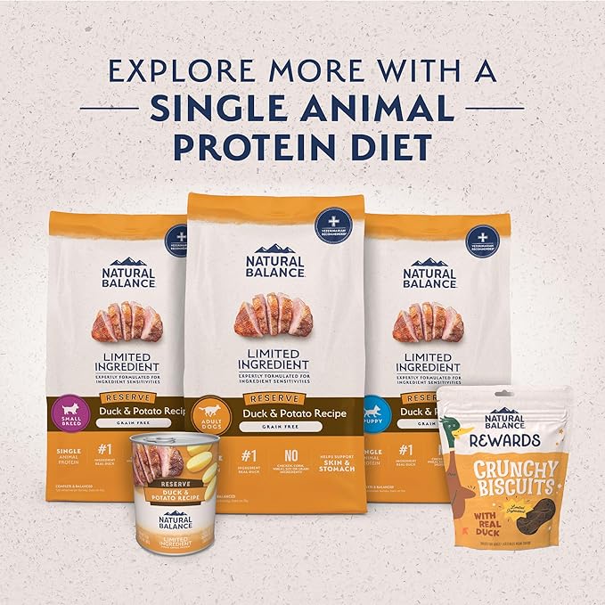 Natural Balance Limited Ingredient Adult Grain-Free Dry Dog Food, Reserve Duck &amp; Potato Recipe, 22 Pound (Pack of 1)