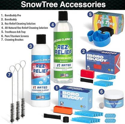 SNOWTREE Magnetic Glass Cleaner BoroBuddy | Glass Pieces, Bottles, Vases | Compact Design for Tighter Spaces &amp; Smaller Glass Pieces | Double Sided | Green
