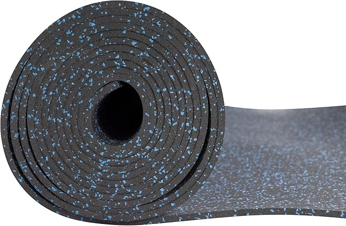 Playsafer Genaflex Rubber Gym Floor Mat, Heavy Duty Commercial Protective Gym Flooring Roll - 8mm Thick (10% Blue, 4&