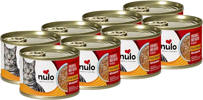 Nulo Real Shreds with Organ Meat Wet Canned Cat Food, Chicken &amp; Beef, 6.0 Ounce, 8 Cans