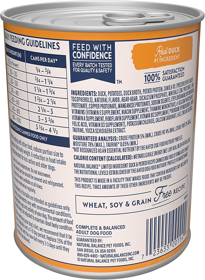 Natural Balance Limited Ingredient Duck &amp; Potato Dog Can (13oz)