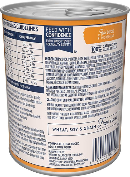 Natural Balance Limited Ingredient Duck &amp; Potato Dog Can (13oz)