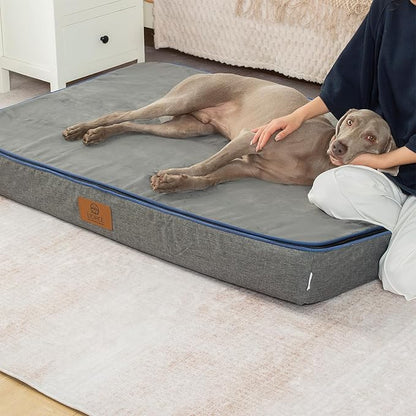 Orthopedic Memory Foam Giant Dog Bed - 6" Thick Beds for Large Sized Dog - Waterproof Removable Washable Cover &amp; Wrap-Around Zipper - Ultimate Comfort &amp; Easy Maintenance, Dark Grey