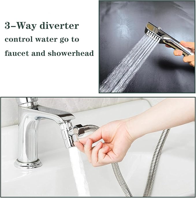 Tub faucet spayer attachment,Bathtub Shower Head Sink-Faucet with 5 Adapters, 79" Hose for Pet Dog Rinse, Baby Bath &amp; Hair washing, ON/OFF Extension for Tub Faucet, Utility Sink, Garden,Bathroom
