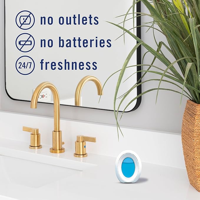 Febreze Bathroom Air Freshener, Odor-Fighting, Plug In Alternative, Air Fresheners for Home and Bathroom and Kitchen, Closet Air Fresheners, Linen &amp; Sky Scent, 4 Count