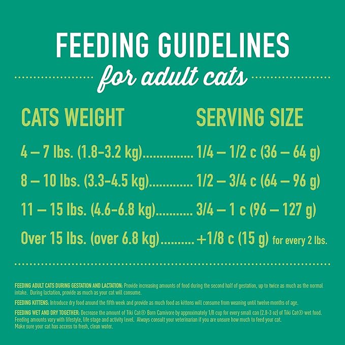 Tiki Cat Born Carnivore Indoor Health Dry Cat Food, Trout &amp; Menhaden Fish Meal, 12 lbs. Bag