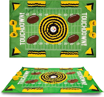 NFL Pittsburgh Steelers Dog Snuffle Mat – Interactive Pet Slow Feeder, Football Field Design Food Puzzle Toy for Dogs &amp; Cats, Foraging Activity Mat for Smarter Feeding