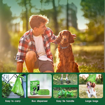 Pet N Pet 800 Counts Unscented Dog Poop Bags Rolls with Tie Handles, 38% Plant Based &amp; 62% PE Poop Bags for Dogs, Extra-Thick Doggie Poo Bag, Pet Waste Bag