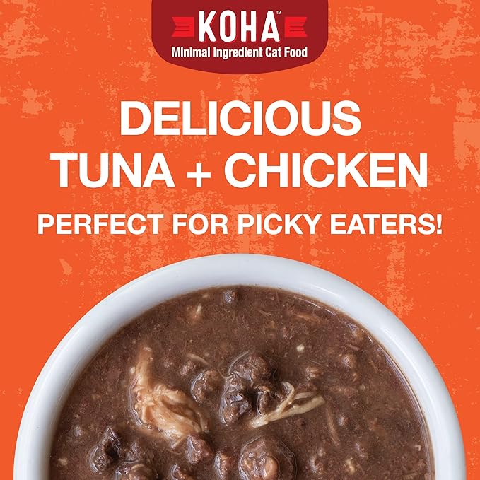 KOHA Poké Bowl Tuna &amp; Chicken Entree in Gravy for Cats, 12-Pack of 3oz Pouches