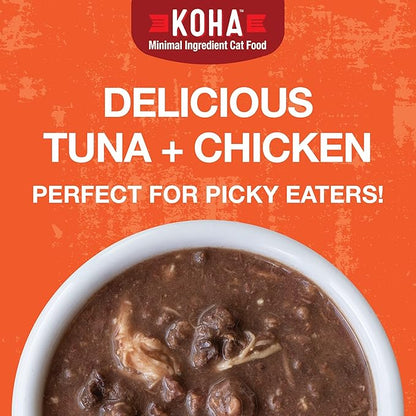 KOHA Poké Bowl Tuna &amp; Chicken Entree in Gravy for Cats, 12-Pack of 3oz Pouches