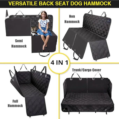 Meadowlark XL Dog Seat Covers Unique Design &amp; Full Car Protection-Doors,Headrests &amp; Backseat. Extra Durable Zippered Side Flap, Waterproof Hammock Pet Seat Cover + Seat Belt &amp; 2 Headrest Protectors