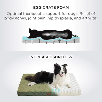Bedsure XL Dog Beds Large Sized Dog -Orthopedic Flat Extra Large Pet Beds with Removable Washable Cover, Egg Crate Foam Mat, Suitable for Pet Up to 100 lbs